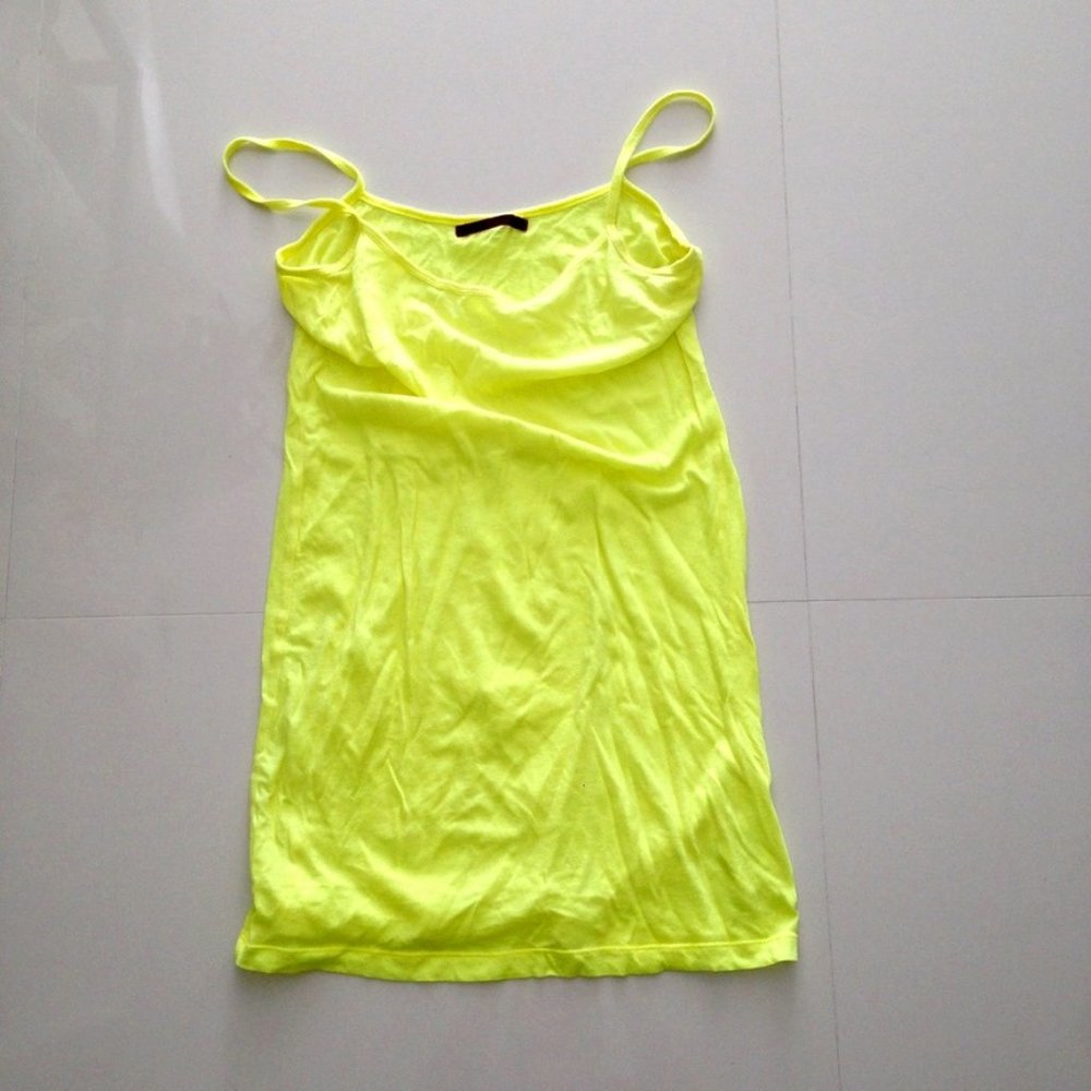 VELVET tank top bright yellow Sz P Neon